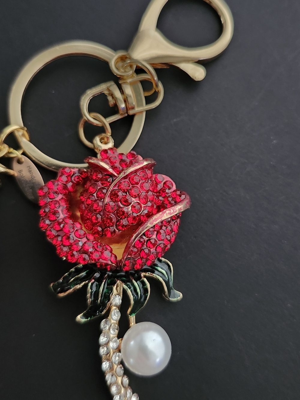Rose Purse Charm or Accessory Howlite Handcrafted - Picture 2 of 6
